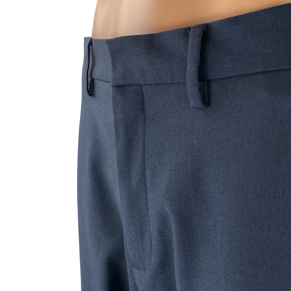 Kenneth Cole Reaction Blue High Rise Straight Chino Trousers Dress Pants 34X32 - Picture 2 of 6
